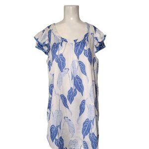 Persifor Caladium Tunic Shift Dress XL Coastal Beach Resort Flutter Fringe USA